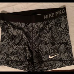 Nike Pro 3” shorts, large, snakeskin design
